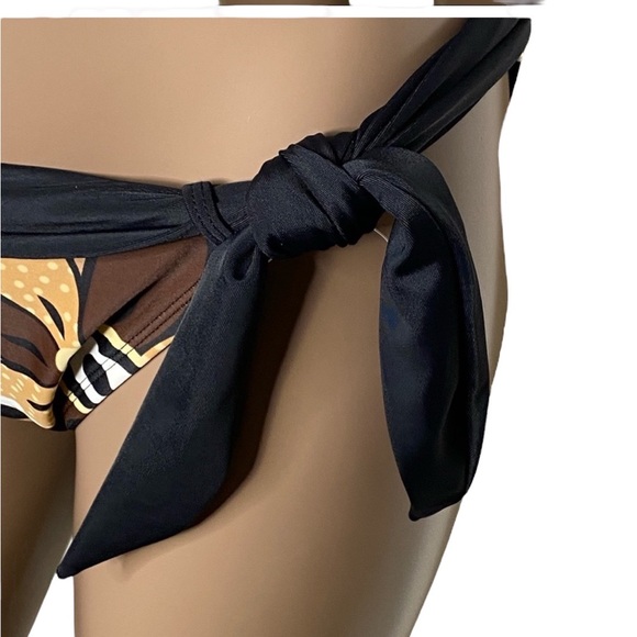 La Blanca Boho Flower Power Retro Side Tie Hipster Swim Bottom - Picture 4 of 4